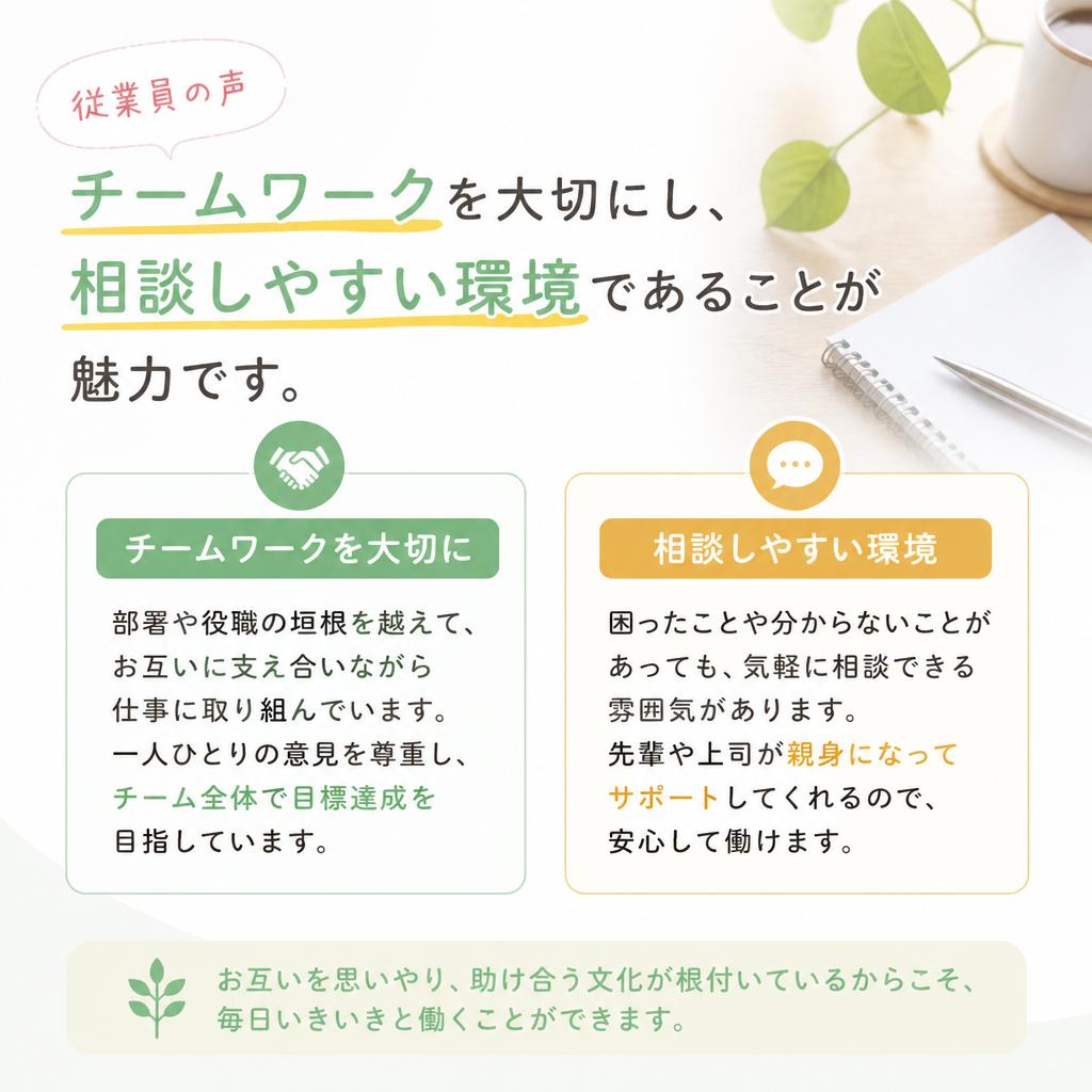 実際の職場の雰囲気は？