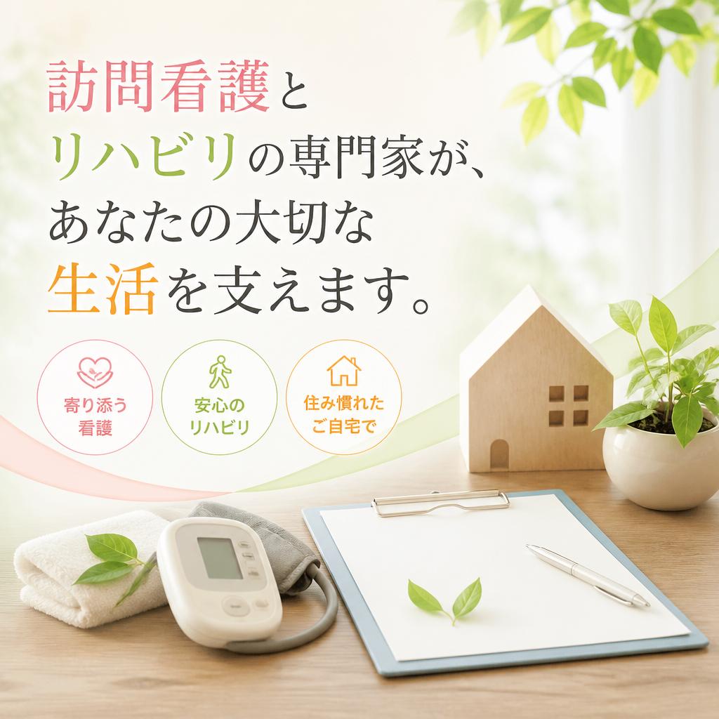 訪問看護とリハビリの専門家が、あなたの大切な生活を支えます。